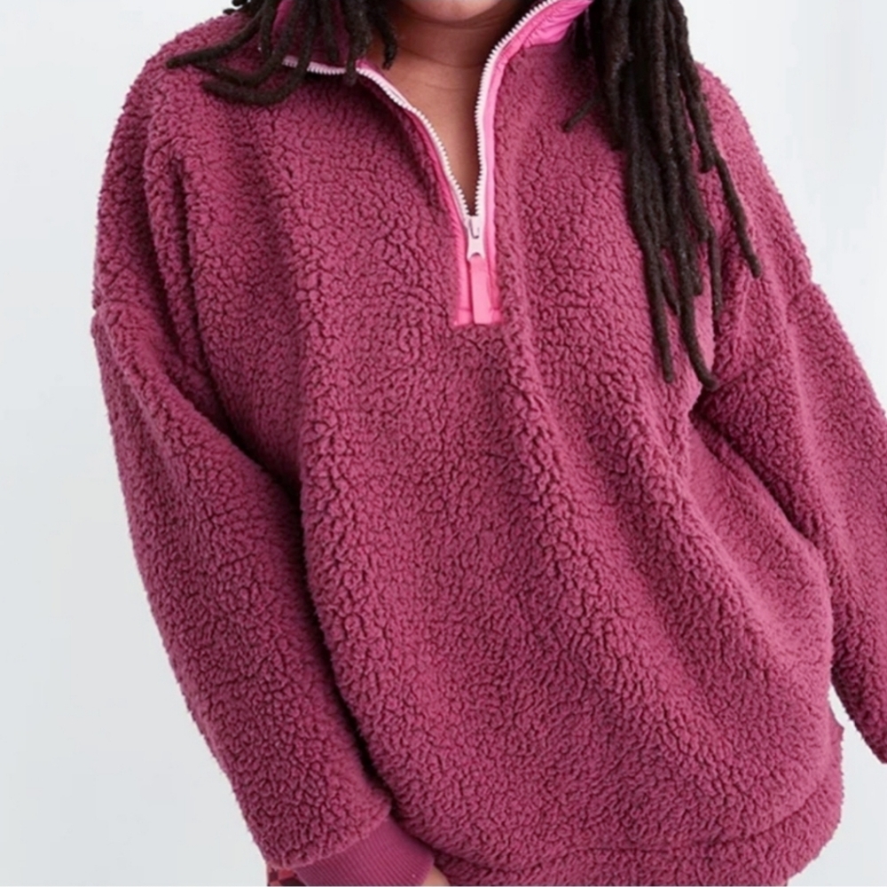 Aerie~ Dream Sherpa Quarter Zip Pullover